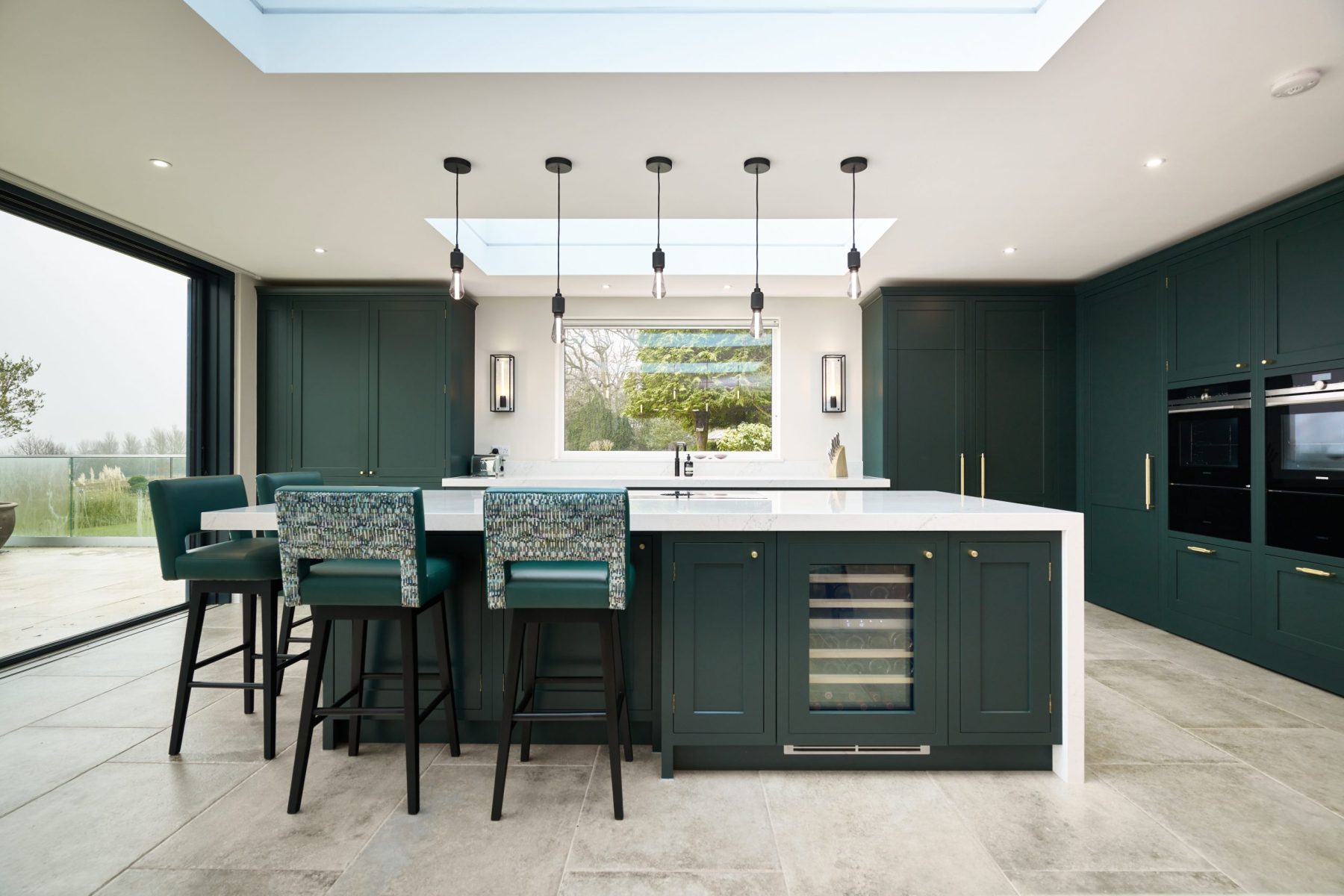 kitchen island with stools