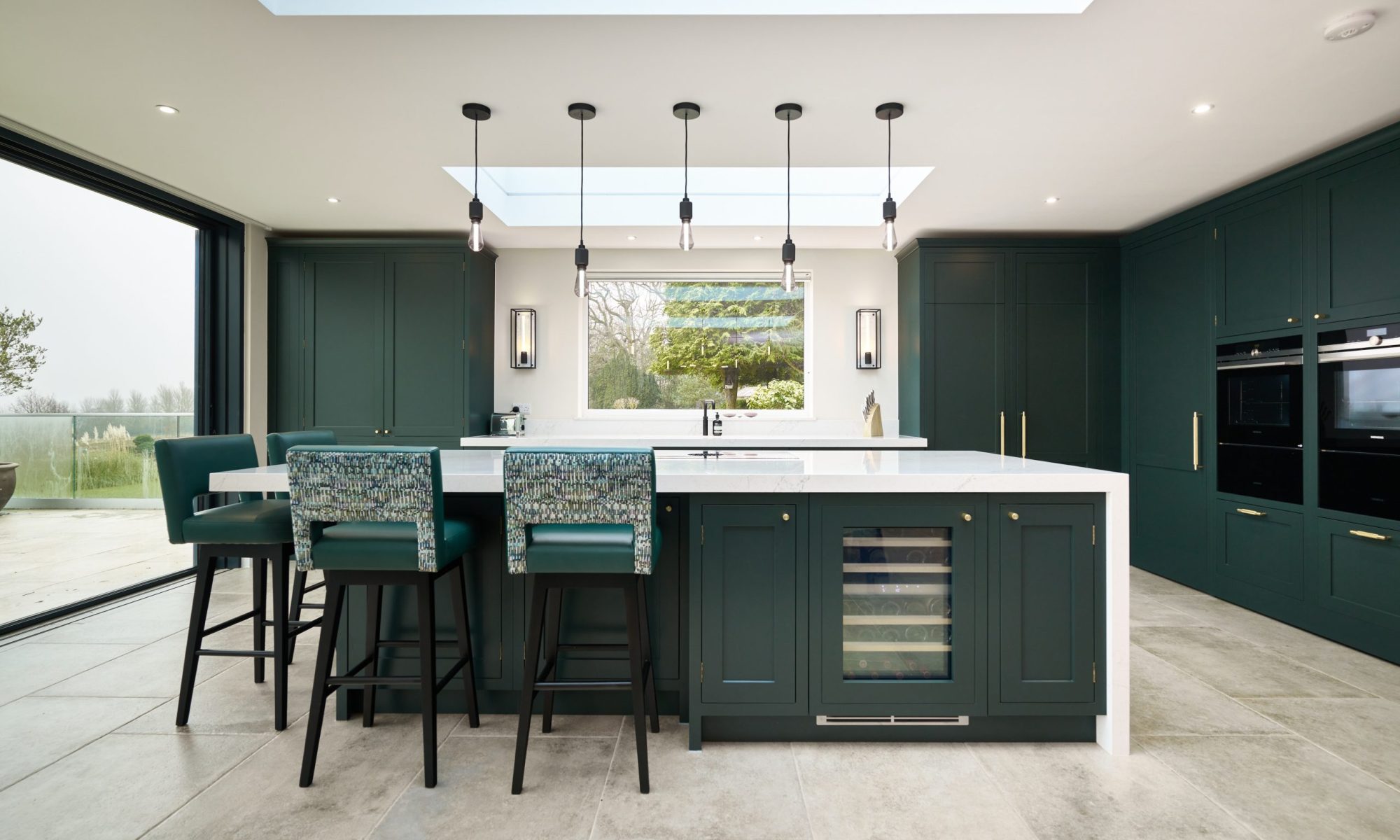 kitchen island with stools